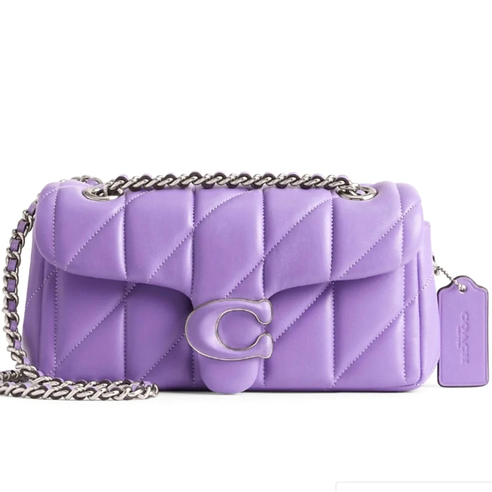 New! Tabby Shoulder Bag 20 with Quilting in Silver/Vivid Purple - Picture 1 of 8